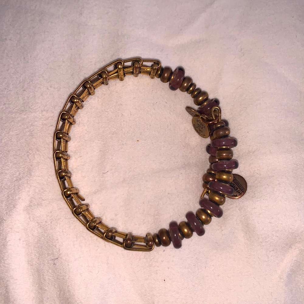 Alex and Ani purple and gold energy bracelet